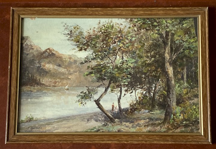 Tableau - Le lac du Bourget - Chatillon - post impressioniste 