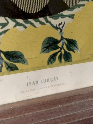 Tableau lithographie Jean Lurçat  l'homme fait son nid fragment copyright 1950's