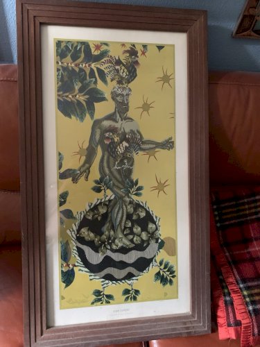 Tableau lithographie Jean Lurçat  l'homme fait son nid fragment copyright 1950's