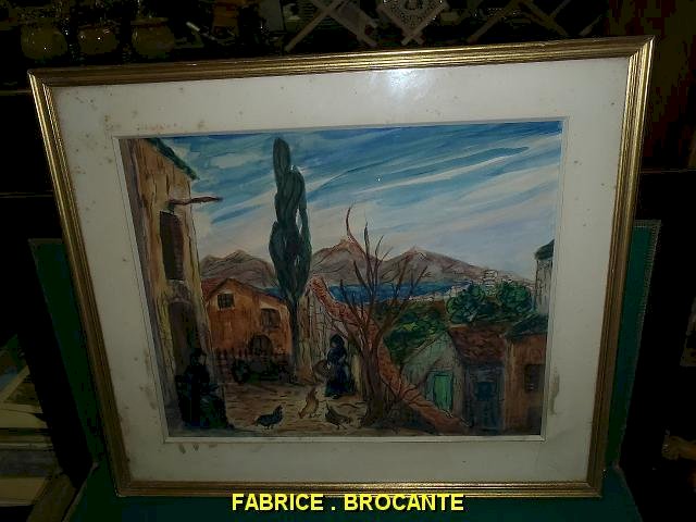 TABLEAU MAGDOLAINE VEYRE D'HIMAYOU PEINTURE AQUARELLE