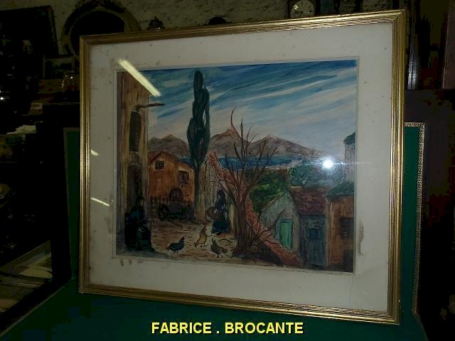 TABLEAU MAGDOLAINE VEYRE D'HIMAYOU PEINTURE AQUARELLE