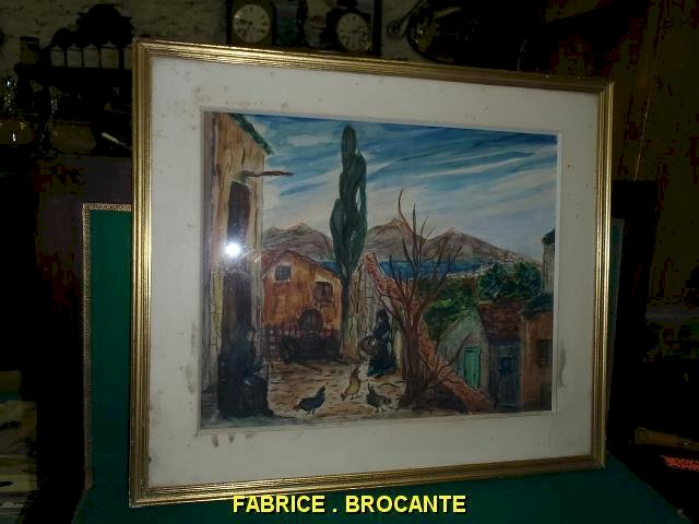 TABLEAU MAGDOLAINE VEYRE D'HIMAYOU PEINTURE AQUARELLE