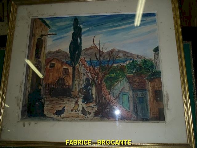 TABLEAU MAGDOLAINE VEYRE D'HIMAYOU PEINTURE AQUARELLE