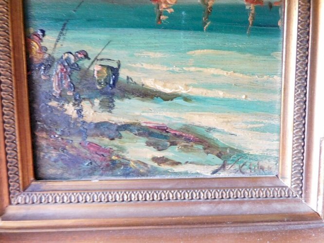 TABLEAU MARINE HUILE SUR PANNEAU N°8