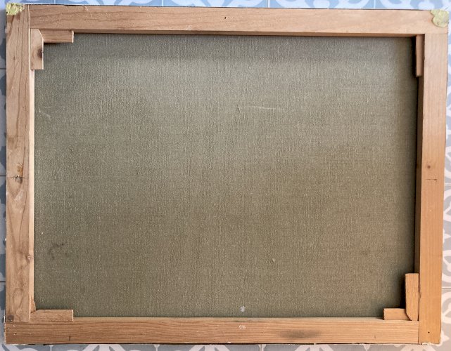 Tableau - Marine : retour de pêche -  signature à identifier