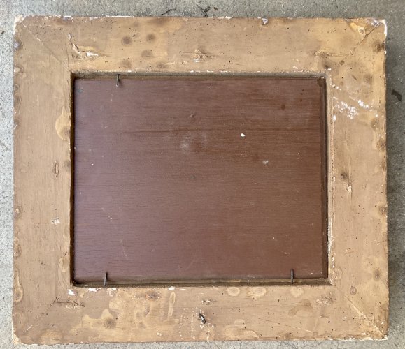 Tableau - Nature morte aux fleurs - cadre doré à décor de fleurs en relief 