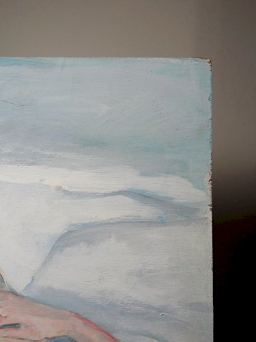 Tableau nu femme endormie, moderne huile panneau vintage