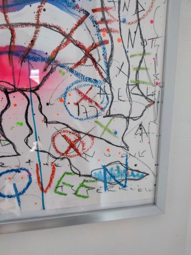 tableau original moderne signé The big fat boy artiste coté en tres bon etat
