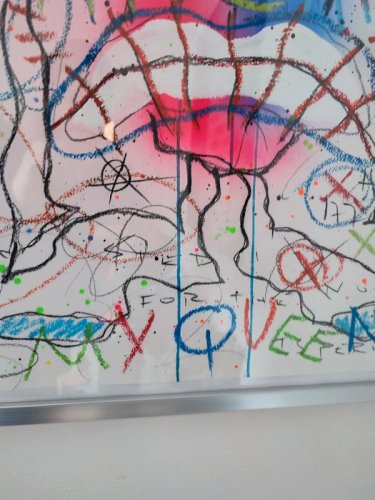 tableau original moderne signé The big fat boy artiste coté en tres bon etat