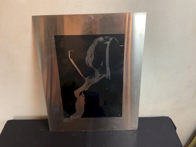 TABLEAU PANNEAU  IMPRIMÉ VINTAGE NUE FÉMININ ÉROTIQUE SIGNE .