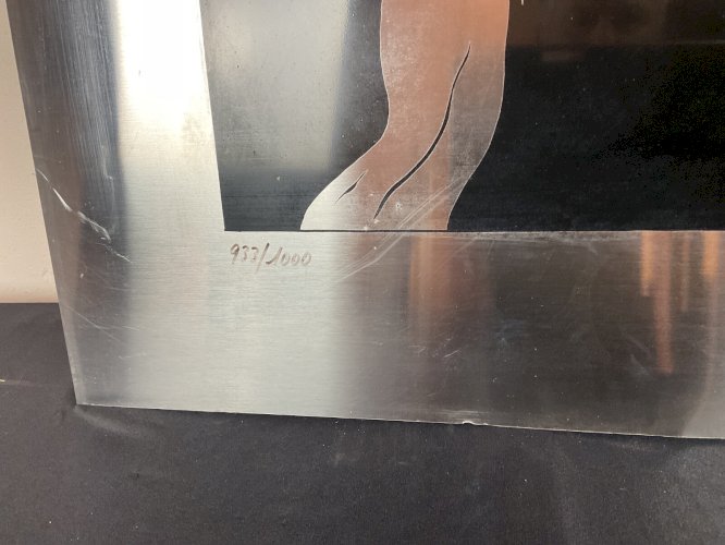 TABLEAU PANNEAU  IMPRIMÉ VINTAGE NUE FÉMININ ÉROTIQUE SIGNE .