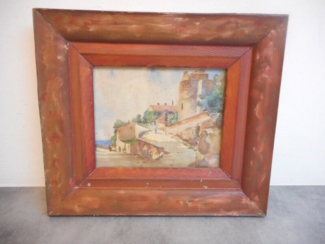 TABLEAU PEINTURE AQUARELLE ANCIENNE