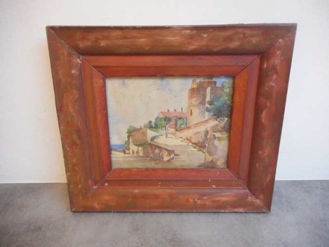 TABLEAU PEINTURE AQUARELLE ANCIENNE
