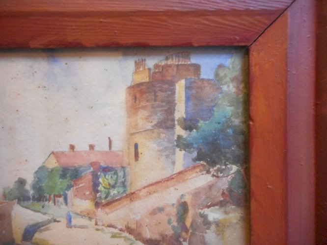TABLEAU PEINTURE AQUARELLE ANCIENNE