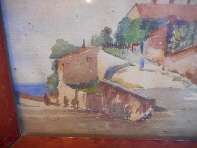 TABLEAU PEINTURE AQUARELLE ANCIENNE
