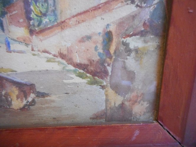 TABLEAU PEINTURE AQUARELLE ANCIENNE