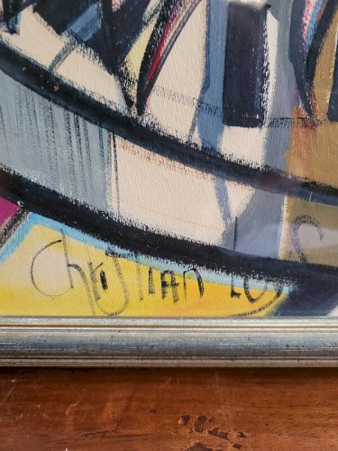 TABLEAU PEINTURE AQUARELLE DE COQ SIGNE CHRISTIAN LOYS 1993