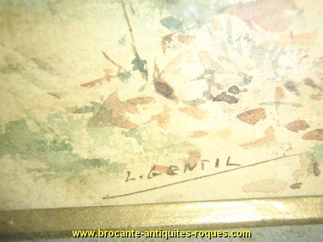 TABLEAU PEINTURE AQUARELLE DROMADAIRE L GENTIL