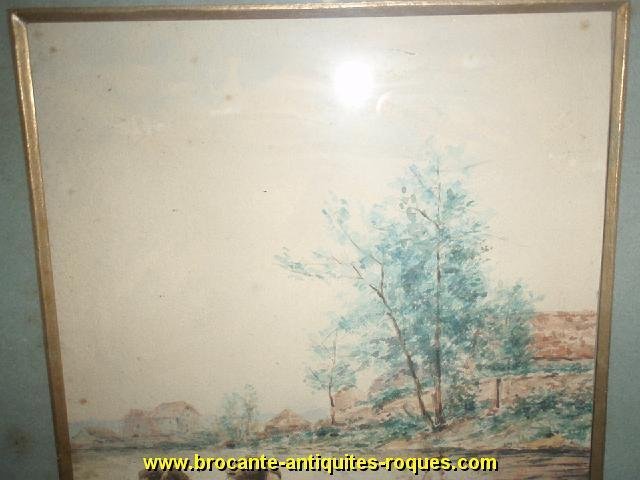 TABLEAU PEINTURE AQUARELLE DROMADAIRE L GENTIL