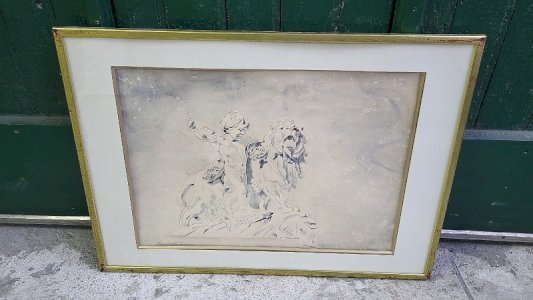 WATERCOLOUR PAINTING INJALBERT SCULPTOR