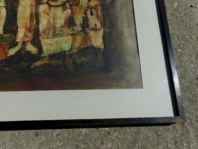 TABLEAU PEINTURE AQUARELLE MANILI 77 ERNESTO MUSICOS