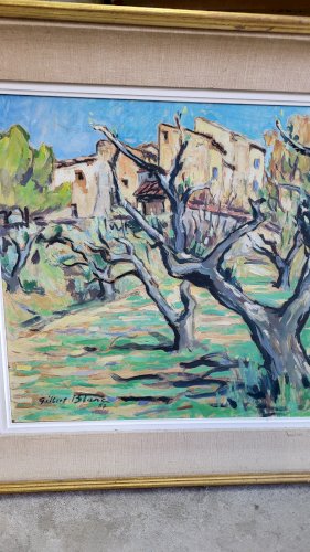 TABLEAU PEINTURE AQUARELLE OLIVIER GILBERT BLANC 57