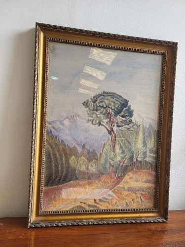 TABLEAU PEINTURE AQUARELLE PAYSAGE SIGNE SIMONIN A F 1927