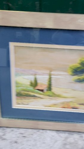 TABLEAU PEINTURE AQUARELLE SIGNATURE A DECHIFFRER LOUIS...