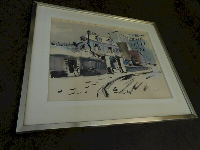 TABLEAU PEINTURE AQUARELLE SIGNE ALION N°2