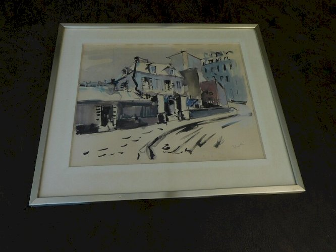 TABLEAU PEINTURE AQUARELLE SIGNE ALION N°2