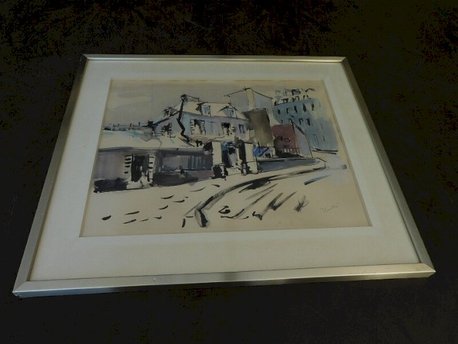 TABLEAU PEINTURE AQUARELLE SIGNE ALION N°2