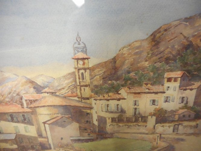 TABLEAU PEINTURE AQUARELLE SIGNE BOULOC