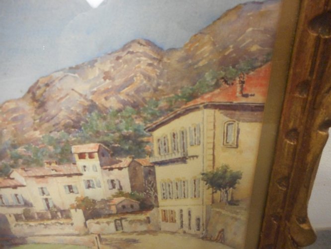 TABLEAU PEINTURE AQUARELLE SIGNE BOULOC