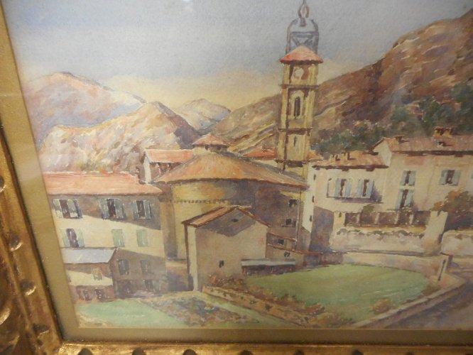 TABLEAU PEINTURE AQUARELLE SIGNE BOULOC