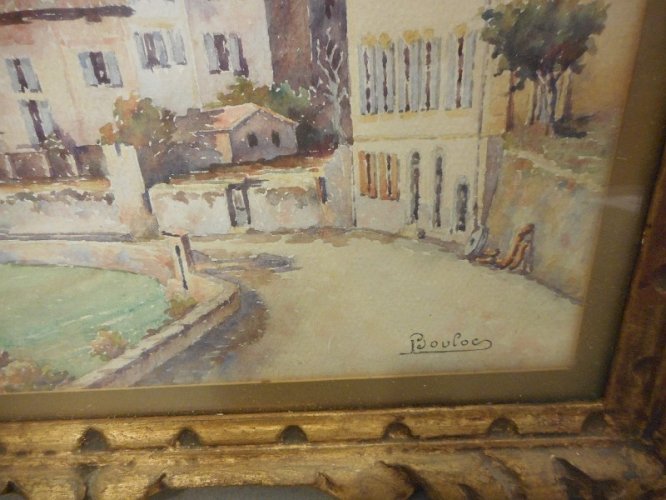 TABLEAU PEINTURE AQUARELLE SIGNE BOULOC