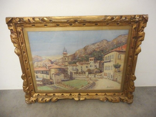 TABLEAU PEINTURE AQUARELLE SIGNE BOULOC
