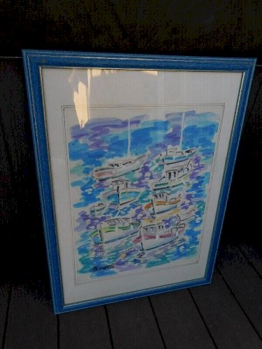 TABLEAU PEINTURE AQUARELLE SIGNE PASSARELLI