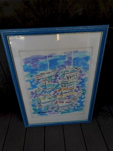 TABLEAU PEINTURE AQUARELLE SIGNE PASSARELLI
