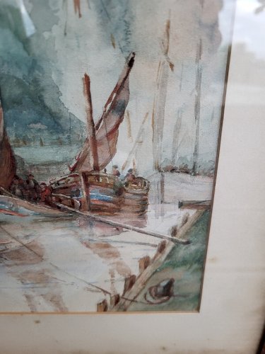 TABLEAU PEINTURE AQUARELLE SIGNEE MARGARET DOUTHETT N° 1