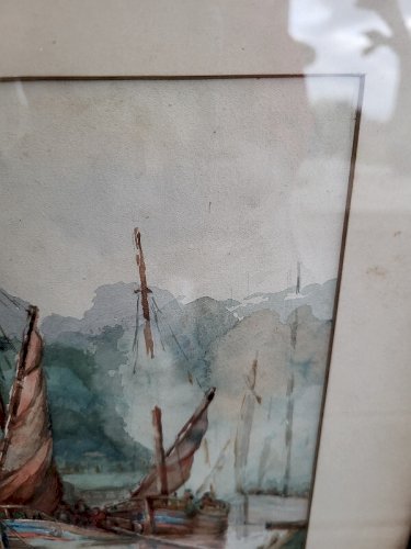TABLEAU PEINTURE AQUARELLE SIGNEE MARGARET DOUTHETT N° 1