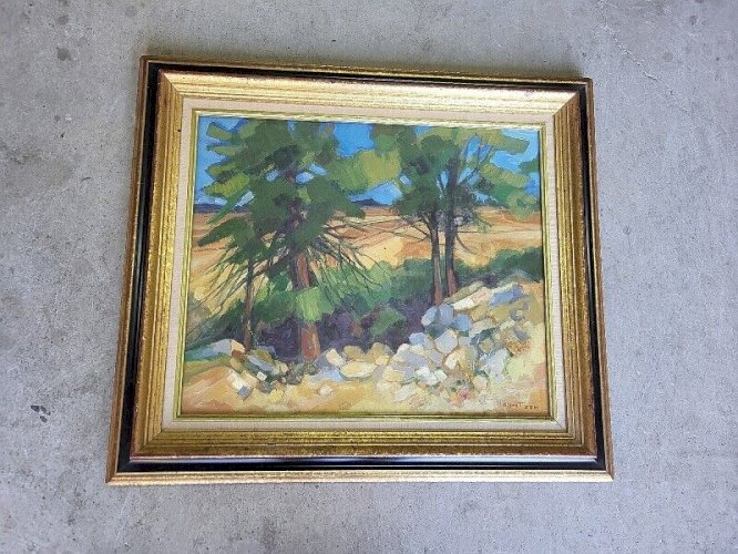 TABLEAU PEINTURE AVEC CADRE SIGNE DE ALBERT ESPI REF PHIL