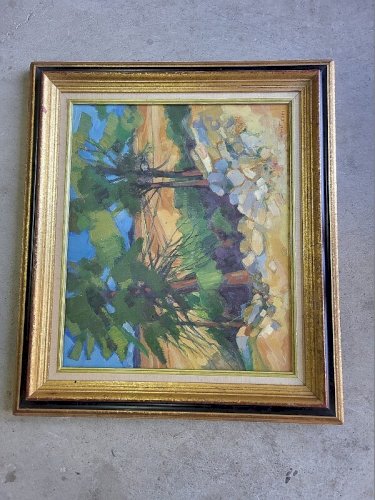 TABLEAU PEINTURE AVEC CADRE SIGNE DE ALBERT ESPI REF PHIL