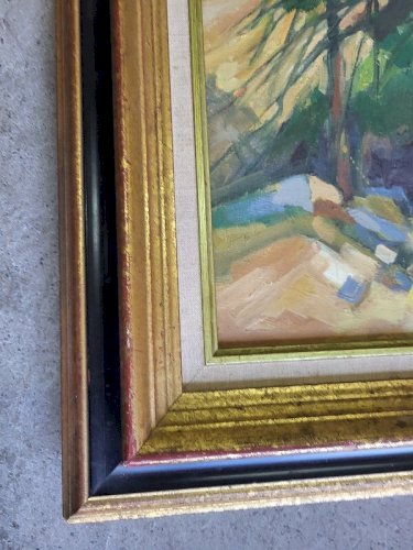 TABLEAU PEINTURE AVEC CADRE SIGNE DE ALBERT ESPI REF PHIL