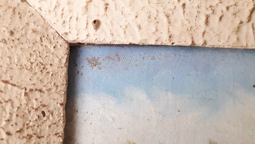 Tableau peinture chien signé Baudoin