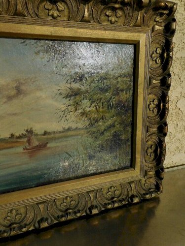 TABLEAU PEINTURE HUILE DU FLEUVE ROUGE 1894 POUR PAUL TONKIN