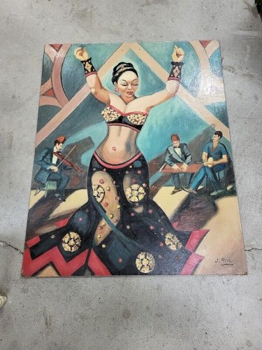 TABLEAU PEINTURE HUILE SUR ISOREL SIGNE J ROUSSI POUR FAROUK ROI EGYPTE N° 1