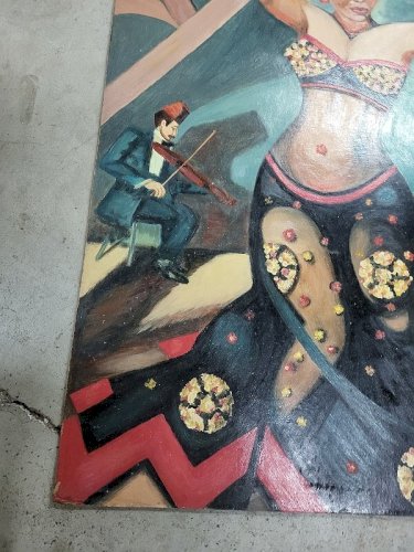 TABLEAU PEINTURE HUILE SUR ISOREL SIGNE J ROUSSI POUR FAROUK ROI EGYPTE N° 1