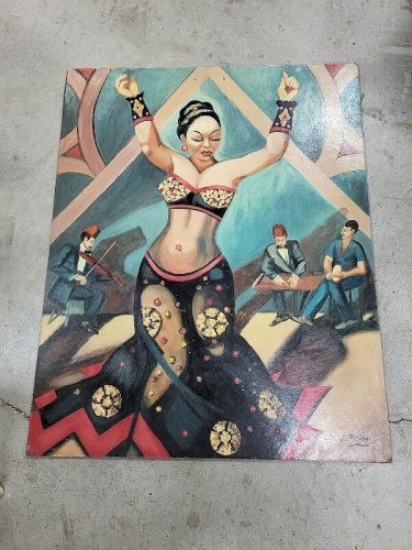 TABLEAU PEINTURE HUILE SUR ISOREL SIGNE J ROUSSI POUR FAROUK ROI EGYPTE N° 1