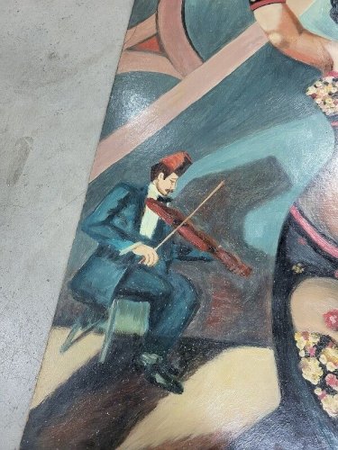 TABLEAU PEINTURE HUILE SUR ISOREL SIGNE J ROUSSI POUR FAROUK ROI EGYPTE N° 1