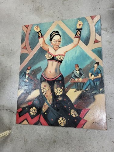 TABLEAU PEINTURE HUILE SUR ISOREL SIGNE J ROUSSI POUR FAROUK ROI EGYPTE N° 1